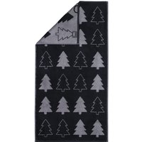 Cawö Handtücher Christmas Edition Tannenbäume 794 - Farbe: schwarz - 90 - Handtuch 50x100 cm