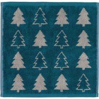 Cawö Christmas Edition Tannenbäume 958 - 3er Pack Seiftücher 30x30 cm - Farbe: smaragd - 44